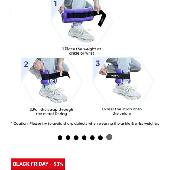 APEXUP ADJUSTABLE ANKLE WEIGHTS- 4 LB PAIR, ORANGE VELCRO CLOSURE-UNISEX - Picture 5 of 9